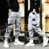 Calças de carga para homens Vintage 2020 Moda Masculino Hip Hop Preto Cinza Bolsos Calças Calças Homem Sweatpants Plus Size 5xl1