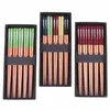 Yaygın Ev 23cm Akşam Chopsticks Kullanılan Sivri Chopsticks Japon ahşap Chopsticks 5 Çiftleri / set