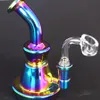 Bong en verre Pipe à eau narguilé nid d'abeille recycleur unique couleur argent fumé art capiteux avec percolateur 14mm mâle