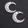 30 pièces 27x30mm Antique Bronze argent je t'aime à la lune et au dos pendentifs à breloques pour les résultats de fabrication de bijoux à bricoler soi-même