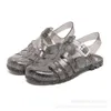 Hollow Out Bling Rainproof Jelly Sandals Kvinnor Sommar godis Skor Kvinna Tofflor Tå Toe Flat Femmes Sandales PVC Sandalias