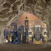 Carta da parati fotografica 3D personalizzata Città Vista notturna Grotta di montagna Camera da letto retrò Sala studio Soggiorno Carta da parati murale Papel De Parede 3D