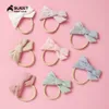 New Children Bow Princess Hairdress Girls Bowknot Elastic Nylon Headband Solid Butterfly Baby Headwear Kids Party Hair Accessory S329