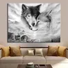 Leinwand Malerei Wand Poster und Drucke Schwarz Weiß Wolf Wand Kunst Bilder Für Wohnzimmer Dekoration Esszimmer Restaurant el Home3314521