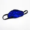 Maschera blu con paillettes di origine transfrontaliera protezione solare seta di ghiaccio diamanti colorati moda panno di cotone traspirante antipolvere lavabile per adulti