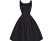 Wholesale-2015 Summer Women Hepburn Dresses O-neck Black Casual Party Robe Rockabilly 50s Vintage Vestidos Plus Size 9564