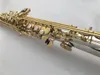 Top S-9030 Soprano Soprano Sax B نغمة تقسيم السوبرانو الساكسفون المطلي بالنيكل المطلي بالمفتاح الذهبي