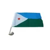 Drapeau Djibouti fenêtre de voiture Bannière, 30x45cm avec 43cm Polonais en plastique, tous les pays Hanging Publicité, Livraison gratuite