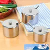 Mini Sugar Bowl Stainless Steel Pot Tea Sauces Coffee Jam Lid Salt Spoon Bowl Sugar Coffee Tea Sets