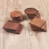 Beech Black Walnut Drewno Coaster Retro Izolacja Puchar Mata Kwadratowy Kwadrat Okrągły Coaster Coffee Cup Puchar LX2562