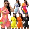 Summer Women Designer Designer Dye Hole z krótkim rękawem klub romon