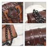 European Fashion Female Square Bag 2020 New Quality PU Leather Women's Designer Handbag Rivet Lock Chain Shoulder Messenger b2347