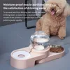 Nya bubbel Pet Bowls Automatisk matare 1.8L Fontän för vattendrickning Enstaka stor skål Dog Kitten Matningsbehållare
