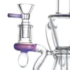 Cavello da 7 pollici bong di vetro in testa con doccia riciclatrice percoleratura fab uovo percolatore olio tampone piatti di acqua klein tubo d'acqua da 14 mm giunto femmina 4 mm di spessore con ciotola