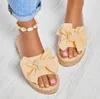 Platform Sandals 2020 Summer Bow Casual Daily Comfy Slip on Platform Sandals Dress Peep Toe Female Gladiator Sandalias Mujer