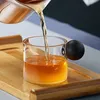 Tazza di tè a manico in legno tazza da tè in vetro trasparente con accessori per bevande per tè per decorazioni per la casa