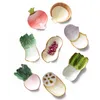 Leuke groentevormige snackgerecht keramische serveerplaten dessertkommen Japanse Crudites Veggie Server Server Hand geschilderd 13 ontwerpen
