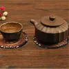 Bambu-kustunderlägg placemats rund värmebeständig dryck matta bord te kaffekopp pad non-slip cup mat yq02025