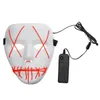 Battery Operated Halloween Voice Control LED Mask 3 Modes EL Wire Light Up The Purge Movie Costume Party