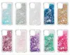 Vier hoekvloeistof zachte TPU -kisten voor iPhone 14 Pro Max 13 12 Samsung S22 Ultra Plus A13 5G A53 A33 A73 A23 A23 SHOBKOVER QUIDSAND BLING Glitter Fashion Cover Clear Skin