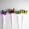 600pcs Gratis frakt Butterfly LED Fiber Optic Lights Up Blinkande Hår Flash Barrettes Clip Braids Party Christmas Supplies