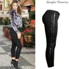 Sequin Side Stripe Black Skinny Jeans Kvinnor High Street England Slim Push Up Denim Byxor Mujer Fashion Spliced ​​Vaqueros Mujer