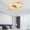 Lampade a sospensione moderne ad anello a LED Plafoniera per camera da letto Soggiorno Ristorante Alluminio spazzolato Oro Anelli creativi Illuminazione Lampadario a sospensione dal design nordico