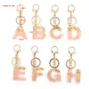 Gold Charings Keyrings Женщины Ключ Цепи Аксессуары Мода Персонализированные A-Z Alphabet 0-9 Номер Начальная Буква Сумка Подвески Клазонные Кольца Держатель