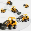 6 Pcs/Set Wholesale Vehicle Truck Car Plastic Diecast Construction Bulldozer Engineering Model Toy For Kids Children Boys Gift