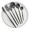 1/2 Conjunto de utensílios dourados conjunto de faca Falhão de colher 304 talheres de cozinha fosca de talheres de mesa de aço inoxidável