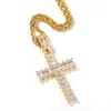 Bling Cubic Zirconia Mens Jesus Pingente Cruz Hiphop Colar Brand Design de ouro 18K Hip Hop jóias de luxo Colares