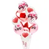 10pcs / Parti Aşk Kırmızı Balon Ball için romantik Yıldönümü Düğün I Love You Balonlar Seti Kalp Balon Sevgililer Günü Hediye Dekorasyon set