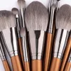 Pro 12pcs Makeup Brushes Set Kosmetiska Läppar Foundation Pulver Blush Eye Shadow Lip Blandning Ögonbryn Make Up Brush Tool Kit Maquiagem med en väska