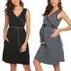 Home suit Lace Sleepwear for Pregnant Woman Cotton Maternity Night Dress Sleeveless Nursing Nightgown Breastfeeding Wear9368203