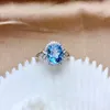 Luxury Designer 925 Silver Sparkling Topaz Engagement Ring Elegant Oval Big Stone Jewelry for Women Girls Size 6 7 8 9 10