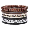 Multilayer Leather Wrap Armband Charm Weave Cross Believe Armband Kvinnor Herr Armband Bangle Cuff Will och Sandy Fahion Jewelry