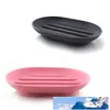 Désintes de savon en silicone Antisiskidding Oval Savon Plate de plaque Fuite de la moule à épreuves de moisissure Cuisine de savon de salle de bain 9 couleurs BH26202538