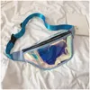 Fashion Designer Bloco de Fanny Mulheres Laser Iridescence Crossbody Peito sacos de ombro bolsa com zíper cinto sacos de viagem Sports Messager sacos novos