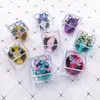 Ny Lash Box Eyelash Packaging Butterfly Print Square Eyelash Box Handgjorda Dramatiska 5d 25mm Mink Lashes