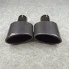 1 piece Oval slanted Shiny Carbon Black Stainless Steel Exhaust Pipe For Akrapovic CAR MODIFIDE MUFFLER End pipes