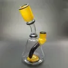 5.9 inç cam su bongs nargile içi geri dönüşüm teçhizatı sarı sabah zafer heady sigara aksesuarları için