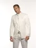カスタムメイドの新しいアイボリーグルーミングタキシード結婚式グルームマンスーツグルームマンの花婿のスーツ（ジャケット+パンツ+ベスト）