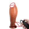 Opblaasbare Enorme Dildo Pomp Grote Buttplug Zachte Siliconen Nep Penis met Zuignap Speeltjes Voor Vrouwen Volwassen Producten OB96