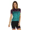 女性サイクリングジャージーセットサマーショートスリーブ通気性パッド付きショーツスポーツウェアスーツセットMTB自転車ショーツEIZ7