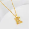 Tiny Gold Initial Letter Necklace for Women Hip Hop A-Z Alphabet Pendant Vintage Necklace Statement Jewelry Christmas Gifts Bijoux Femme