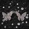 4 Colors Personalized Rose Gold Cubic Zircon Big Butterfly Earrings Punk New Fashion Stud Earring Bling Diamond Ear Jewelry Gifts 3418629