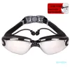 Luxus-Schwimm-Myopie-Brille mit Ohrstöpsel, wasserdichte Anti-Beschlag-Schwimmbrille, Anti-UV-Myopie-Tauchbrille