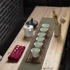 Naturalne bambusowe zestaw herbaty ceremonii dżentelmen taca taca zestaw ceremonii akcesoria do herbaty klip łyżeczka narzędzie yq02024