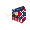 Masque de visage de drapeau confédéré anti-poussière US Bataille Drapeau du Sud Masques de bouche Drapeau de guerre civile Lavable Masques de coton réutilisables CYZ2578
