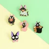 Black Cat Jiji ENAMEL PINS 7Styles Cat Cartoon Movie Kiki Brosches Animal Jewelry Brosches Lapel Pin For Friends Gifts1855259